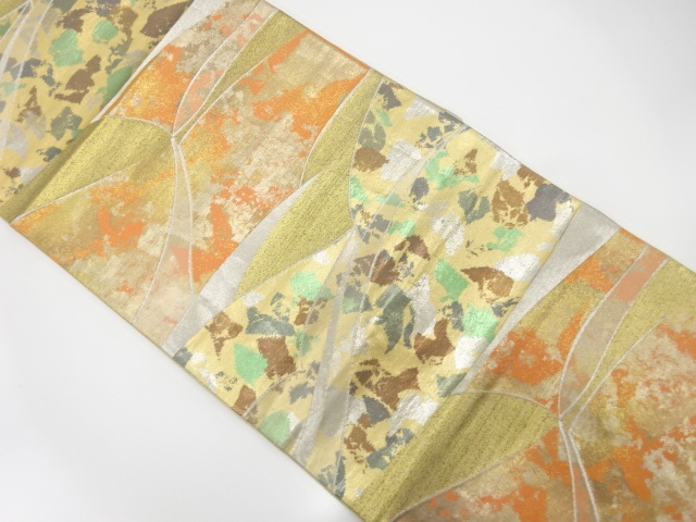 JAPANESE KIMONO / ANTIQUE FUKURO OBI / SILK / WOVEN SCATTERED FOIL